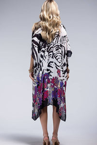 MONOTONE & SPLASH FLOWER KIMONO