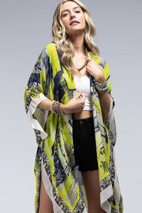 GEOMETRIC & FLORWER KIMONO