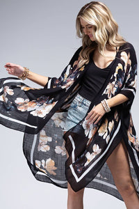 FLOWER PRINT KIMONO