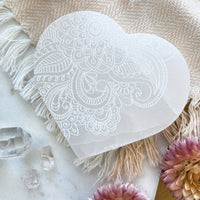 Crystal Charging Plate - Henna Selenite Heart