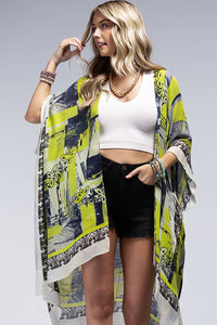 GEOMETRIC & FLORWER KIMONO