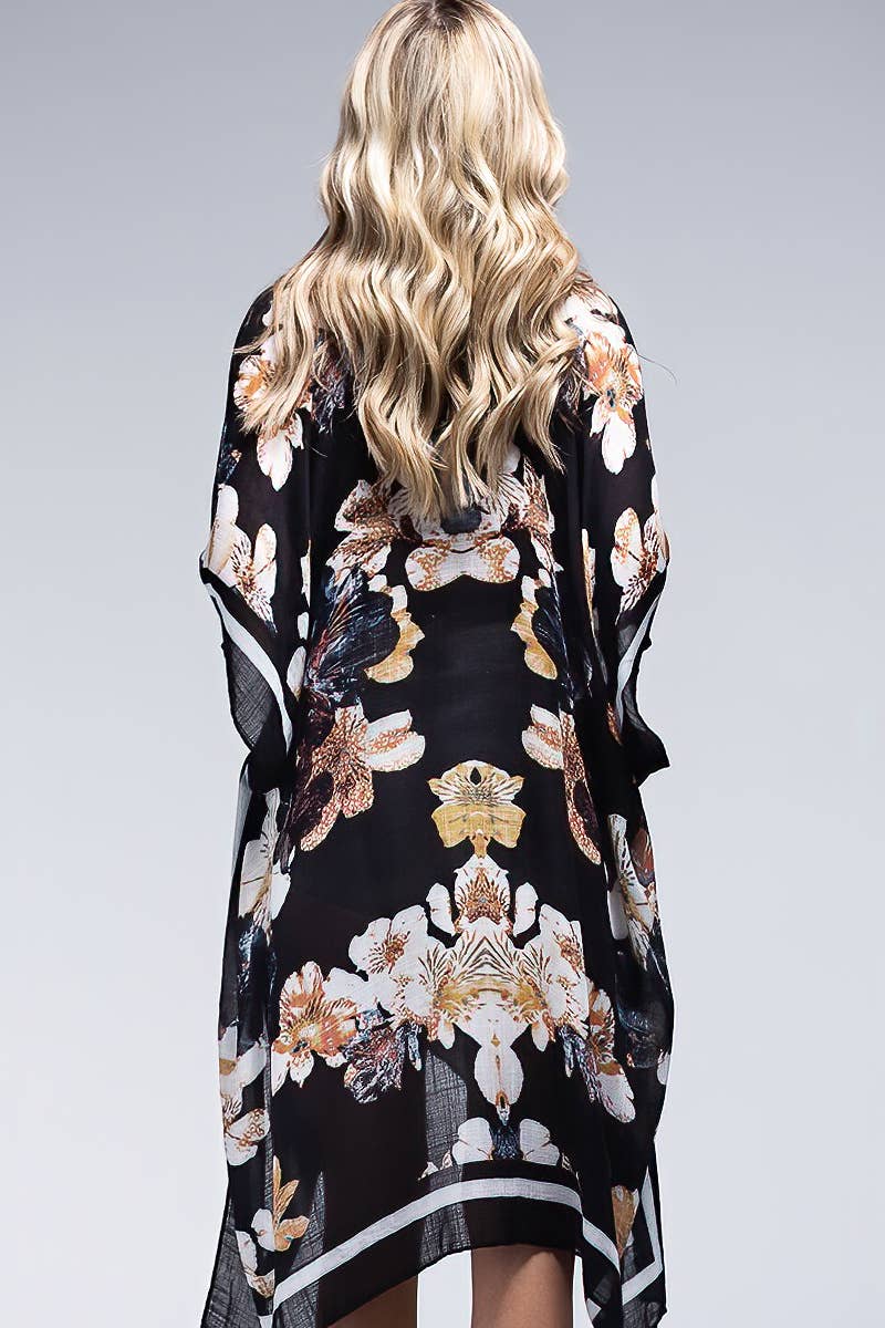 FLOWER PRINT KIMONO