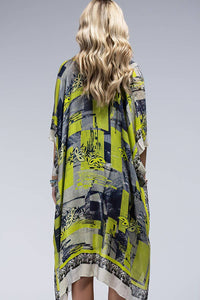 GEOMETRIC & FLORWER KIMONO
