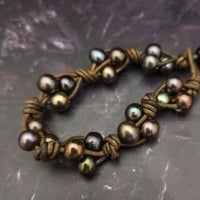 MARNIA Necklace with FREE BRACELET, Ammonite and Titanium Druzy and Freshwater Pearls, One of a Kind, *READY TO SHIP*