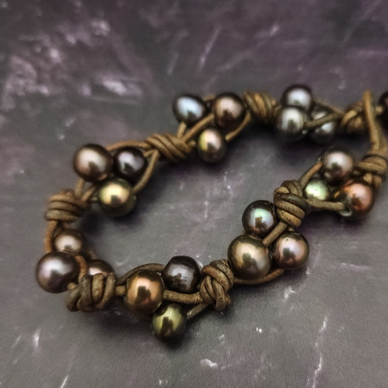 MARNIA Necklace with FREE BRACELET, Ammonite and Titanium Druzy and Freshwater Pearls, One of a Kind, *READY TO SHIP*