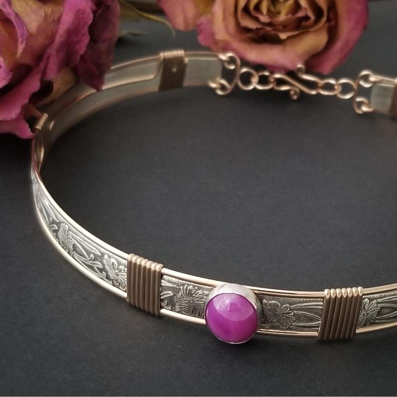 THE SWEETHEART COLLAR, Sterling, Rose Gold & Star Ruby {Limited Release thru Feb 2025}