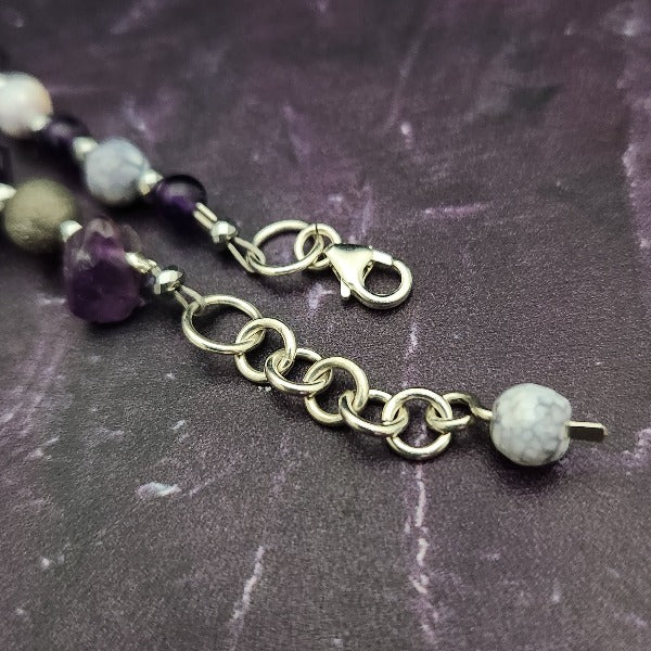 Avelavee Angel Necklace, Sterling and Charoite, One of a Kind