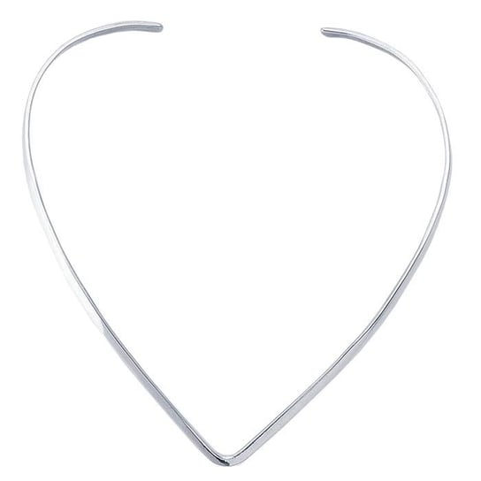 Neck Ring, V Shape Sterling Silver 3.4mm Flat-Wire