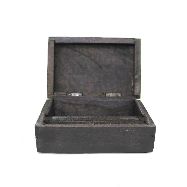 Box, Wooden Jewelry/Tarot Box (6 x 4 in.) - Pink Celestial (Black)