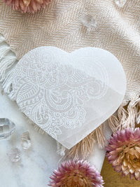 Crystal Charging Plate - Henna Selenite Heart