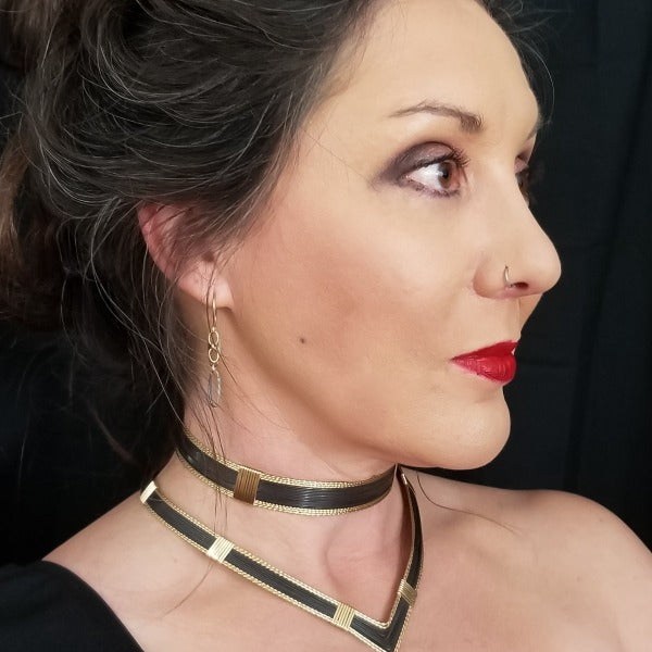 AMARI Collar, BOLD, Black and Gold