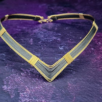 AMARI V Style Collar, Black and Gold