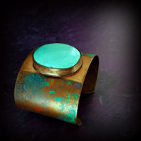 SOLD ~ DESERT DANCE, Copper & Turquoise Cuff