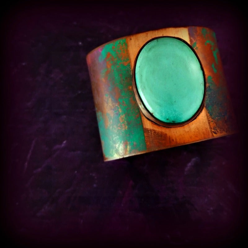 SOLD ~ DESERT DANCE, Copper & Turquoise Cuff