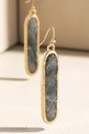 Metal Bar Earring with Stone