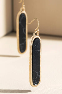 Metal Bar Earring with Stone