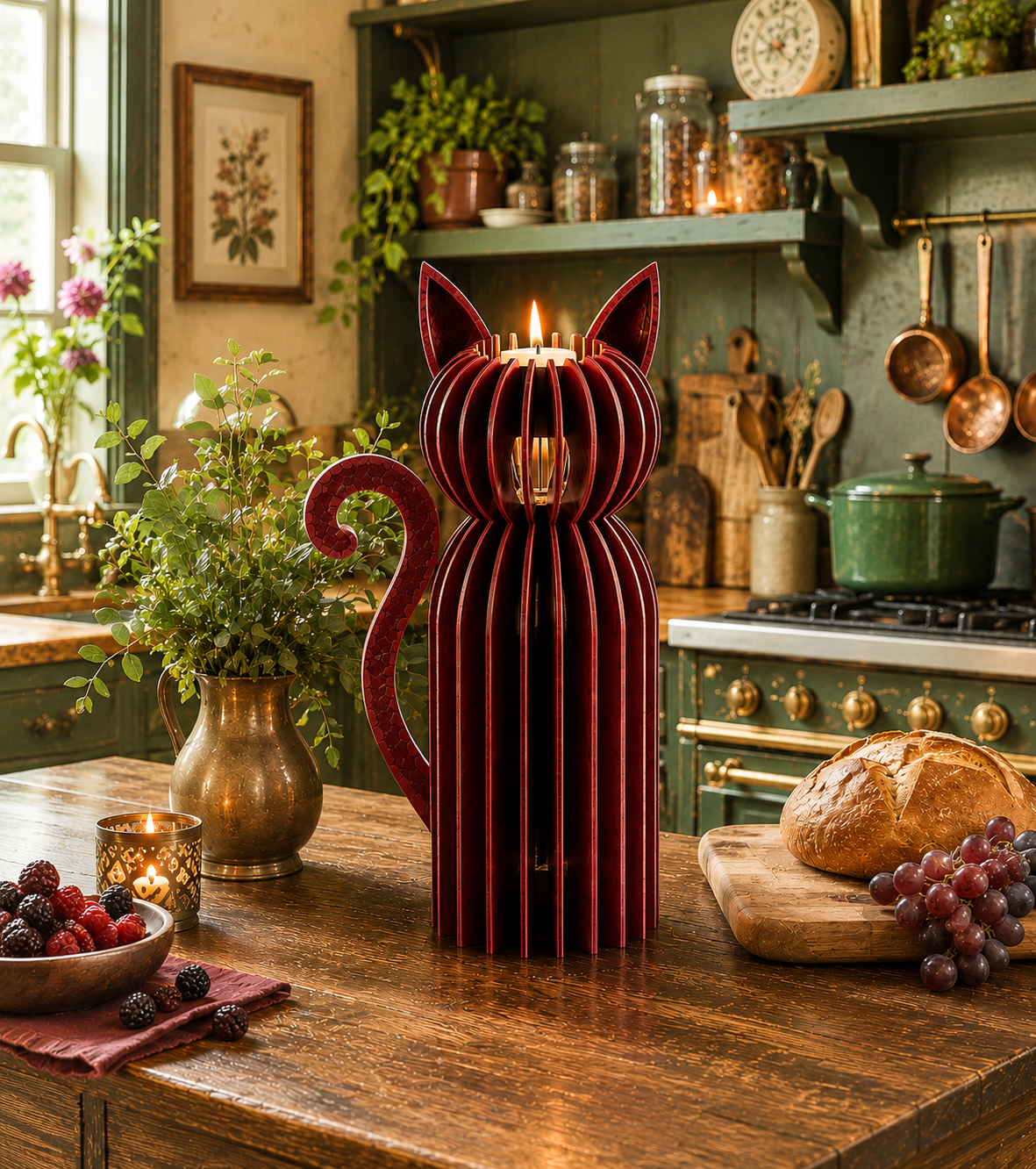 SITTING PRETTY 3D Cat Candle Holder