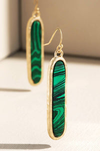 Metal Bar Earring with Stone