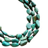 * Large Triple Strand Natural Turquoise Copper Collar Necklace