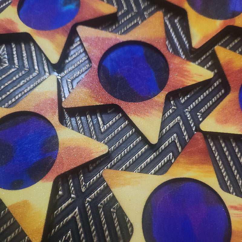 Celestials, Hand Painted LED Teal Light Candle Holders