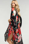 Gorgeous vibrant red floral printed lightweight kimono by Urbanista  - Studio Navarri 