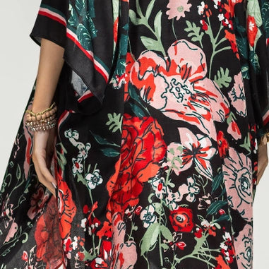 Gorgeous vibrant red floral printed lightweight kimono by Urbanista  - Studio Navarri 