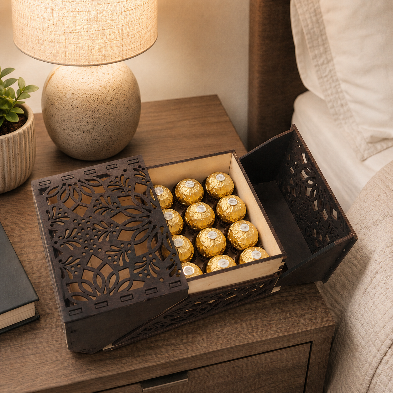 Kommano Box, Storage or Gift Box, Expresso & Natural