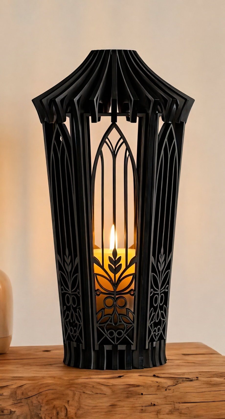 MOROCCAN STANDING CANDLE LANTERNS, Black