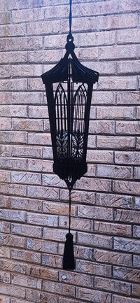MOROCCAN HANGING CANDLE LANTERNS, Matte Black