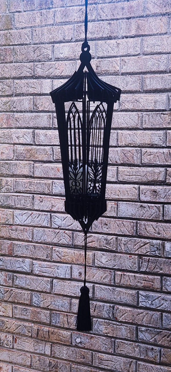 MOROCCAN HANGING CANDLE LANTERNS, Matte Black