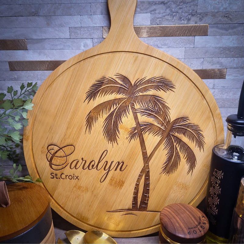 CHARCUTERIE BOARD, Personalized Tropical Scene