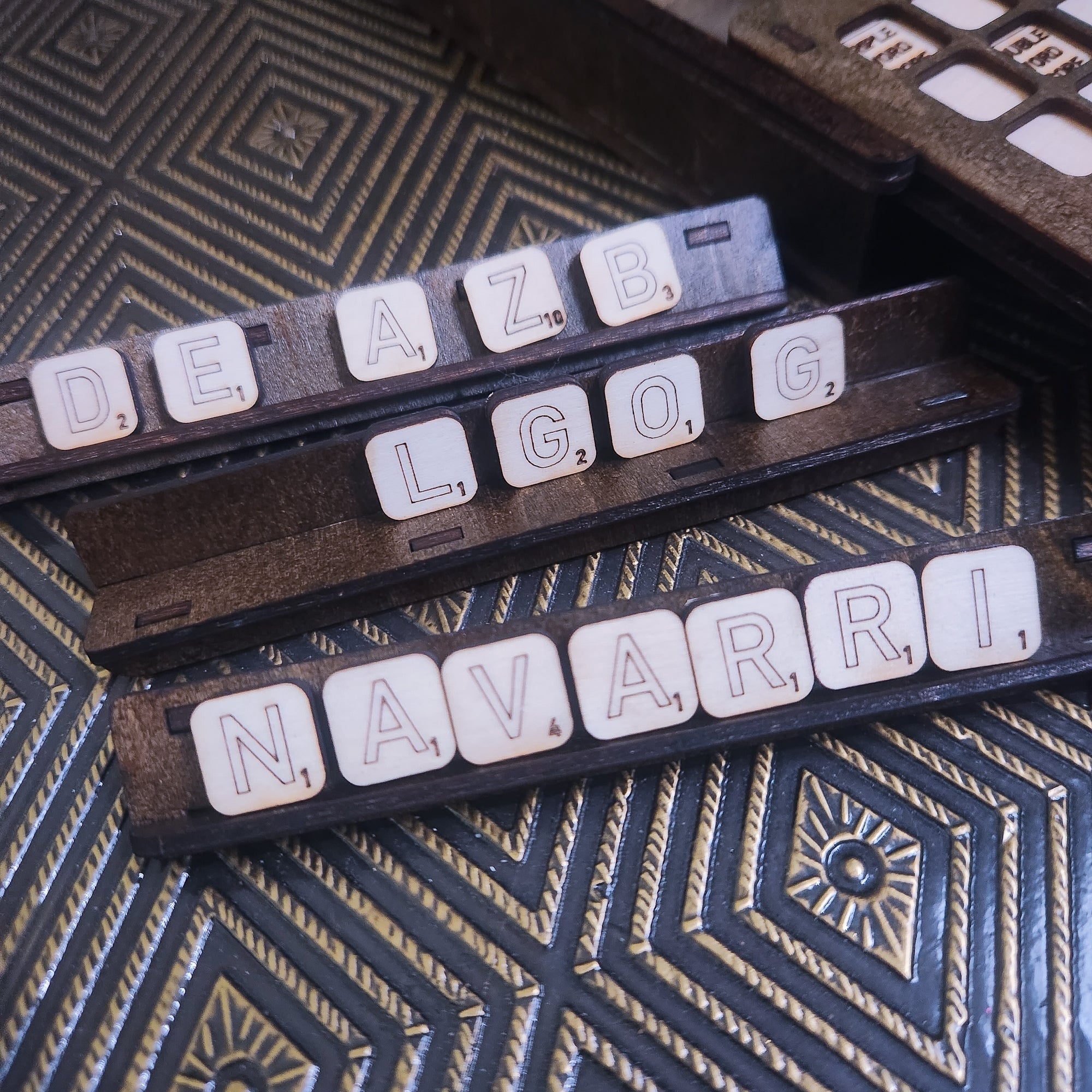 SCRABBLE Game Set, PERSONALIZED Celestial Winds - The Navarri Game Collection