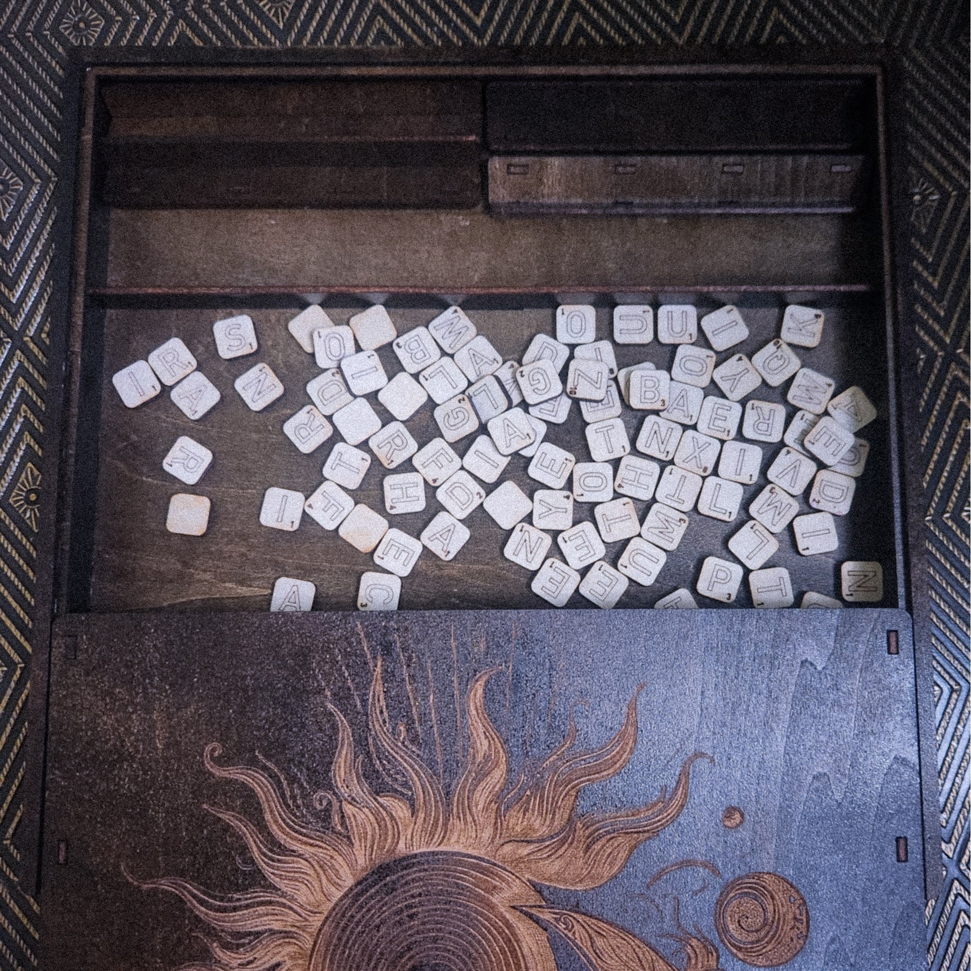 SCRABBLE Game Set, PERSONALIZED Celestial Winds - The Navarri Game Collection