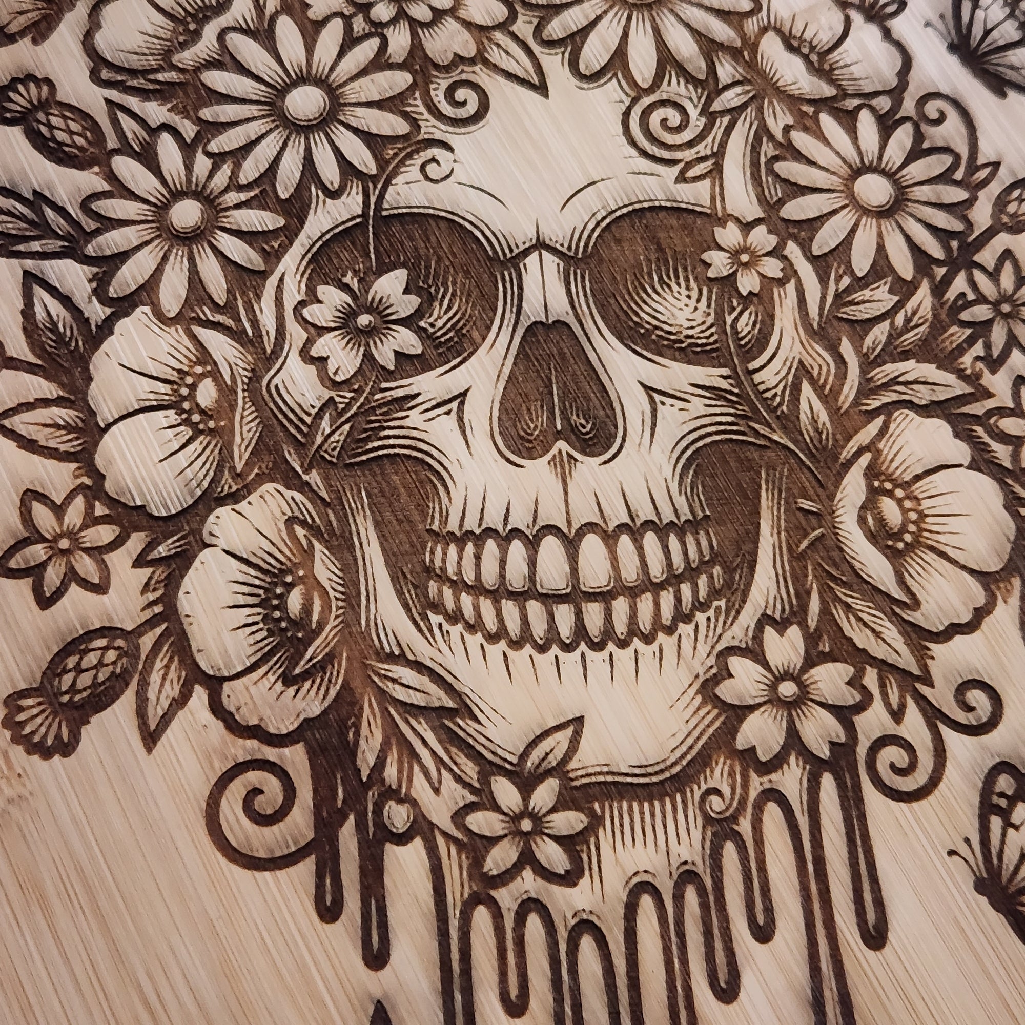 CHARCUTERIE BOARD, FLOWER SKULL
