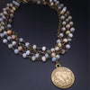 * Amazonite Collar-Length Necklace with Indian Head Coin