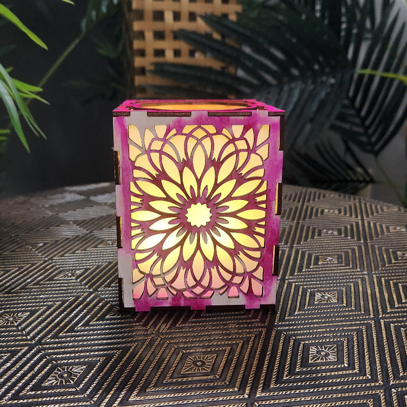 Petals, Garden Inspired Hand Painted LED Candle Holder