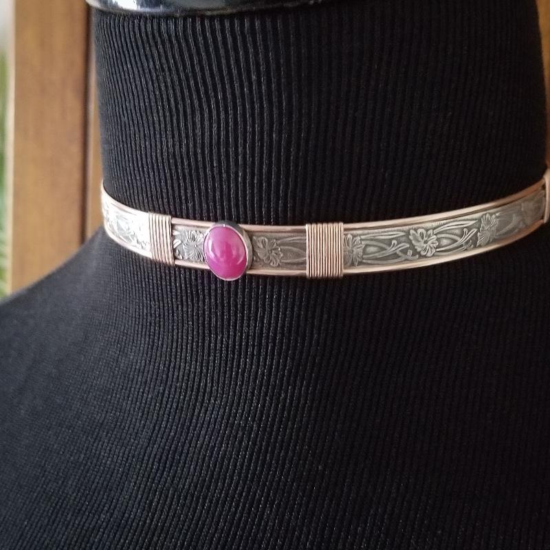 THE SWEETHEART COLLAR, Sterling, Rose Gold & Star Ruby {Limited Release thru Feb 2025}
