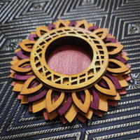 Sunflower Tea Light Holder in shades of sunset, marigold and lemon 2