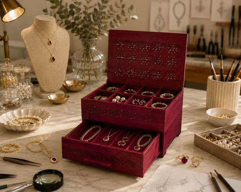 WOODLAND Storage or Jewelry Box (can be personalized)