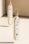 Metal Bar Earring with Stone