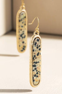 Metal Bar Earring with Stone