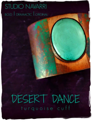 SOLD ~ DESERT DANCE, Copper & Turquoise Cuff