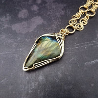 SOLD ~ Labadorite and Gold, Infinity Chain, One Of A Kind, Ready to Ship