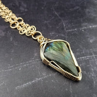 SOLD ~ Labadorite and Gold, Infinity Chain, One Of A Kind, Ready to Ship