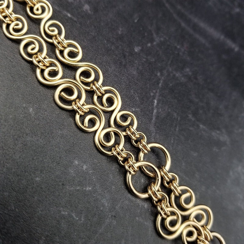 SOLD ~ Labadorite and Gold, Infinity Chain, One Of A Kind, Ready to Ship