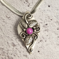 SOLD - FLORAL GARDEN PENDANT, Kami, Sterling with Star Ruby, Made To Order