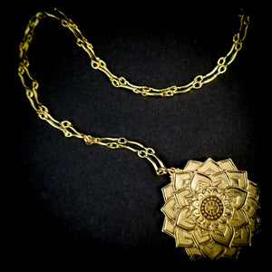 LOTUS, Mandala Pendant, Bronze